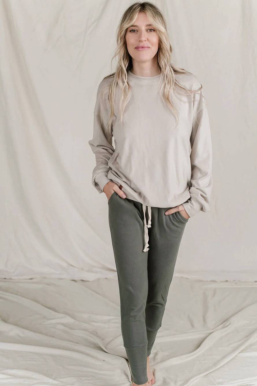 NEW AMPERSAND AVE performance fleece university pullover sweater in wanderlust